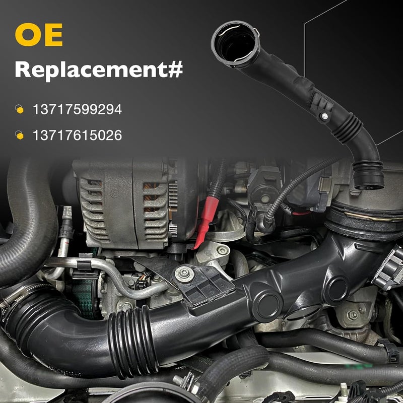 Gledewen 13717615026 خرطوم سحب الهواء خرطوم مبرد الهواء إلى علبة الخانق متوافق مع BMW 135i E82 E88، 335i E90 E91 E92 E93 E94 L6 2011 سحب الهواء 13717599294 - Image 2